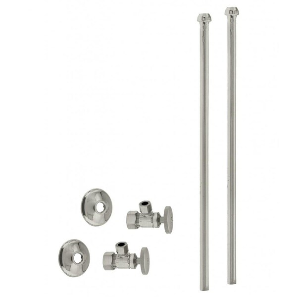 Westbrass Faucet Kit - 5/8" OD x 3/8" OD x 20" Bullnose in Satin Nickel D105KBN-07 - main